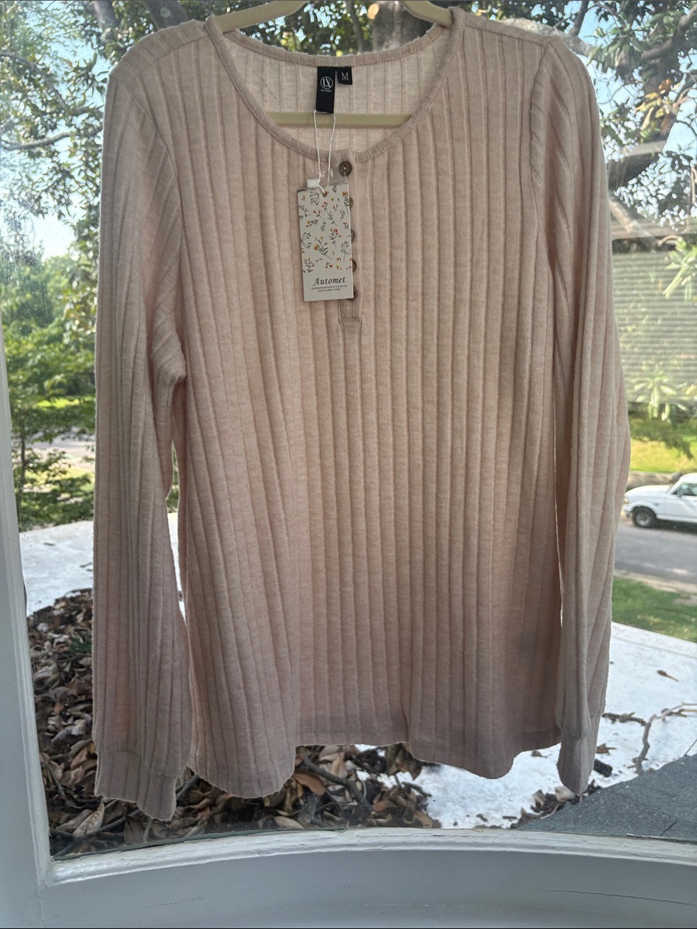 Soft Ribbed Crewneck Sweater in Blush by Autumnal-NWTO Size Medium